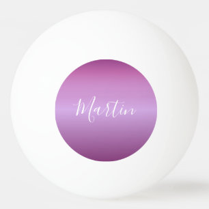 Pelota De Ping Pong Violeta Púrpura y Escritura Blanca Personalizada