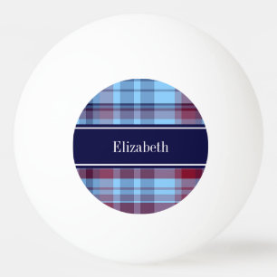 Pelota De Ping Pong Virgen Azul cielo Madras Preppy Borgoña N Monogram