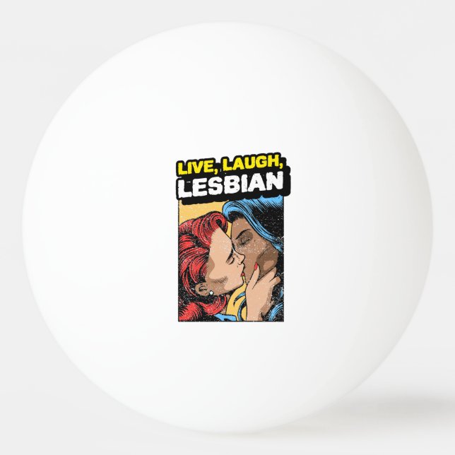 Pelota De Ping Pong Vive Ríe Lesbiana (Anverso)