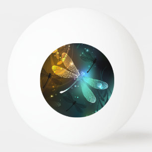 Pelota De Ping Pong Vuelo de libélula luminosa verde