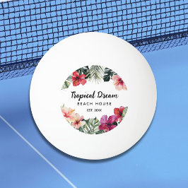 Pelota De Ping Pong Watercolor Tropical Floral Botanical Beach House