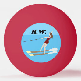 Pelota De Ping Pong Waterski de estilo vintage