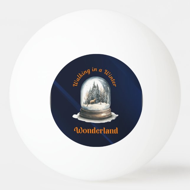Pelota De Ping Pong Winter Wonderland Snowglobe (Anverso)