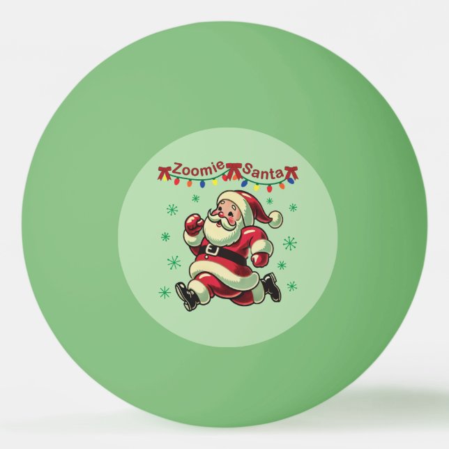 Pelota De Ping Pong Zoomie Santa Navidades (Anverso)