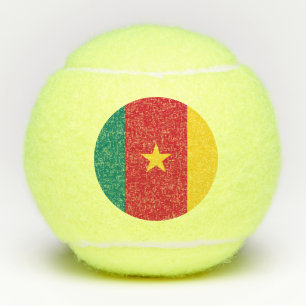 Pelota de tenis con bandera de Camerún