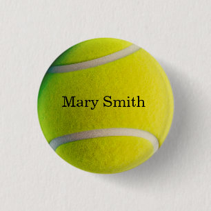 Pelota de tenis con botón de tu nombre