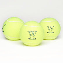 Pelota de tenis con monograma personalizado en neg