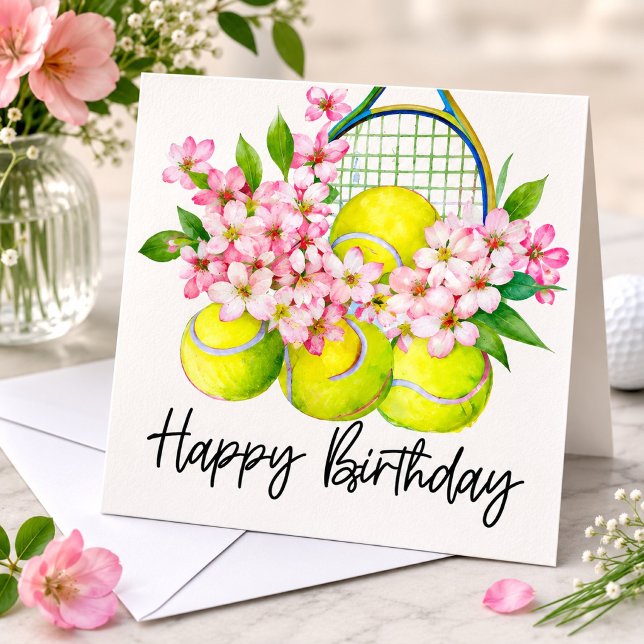 Pelota de tenis con muchas flores para tarjeta de  (Subido por el creador)