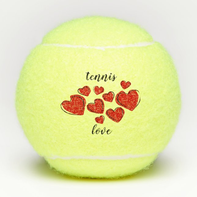 Pelota de tenis de Sketchy Hearts (Anverso)