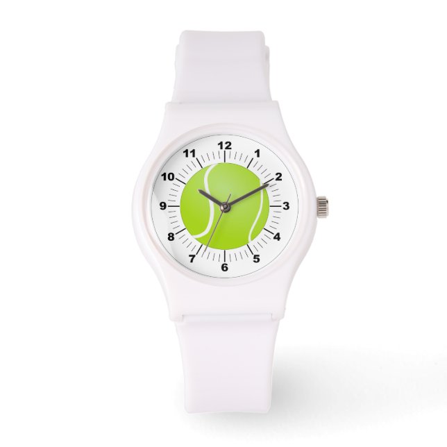 Pelota de tenis deportiva reloj de silicio blanco  (Anverso)