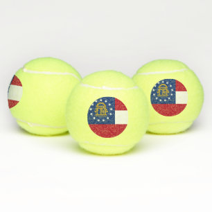 Pelota de tenis patriótica con bandera de Georgia,