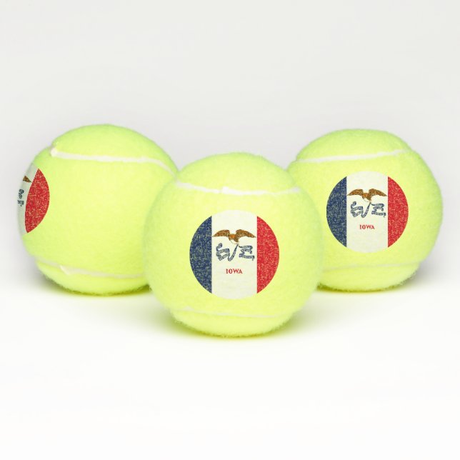 Pelota de tenis patriótica con bandera de Iowa, EE (Múltiples)