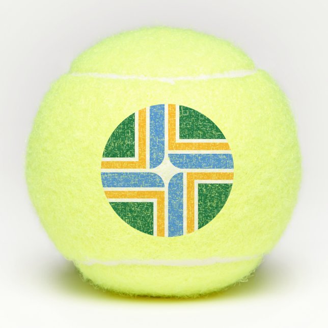 Pelota de tenis patriótica con bandera de Portland (Anverso)