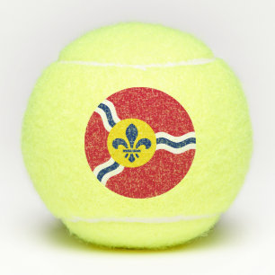 Pelota de tenis patriótica con bandera de San Luis
