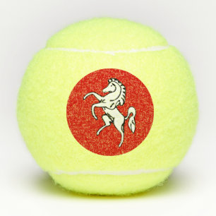 Pelota de tenis patriótica con la bandera del cond