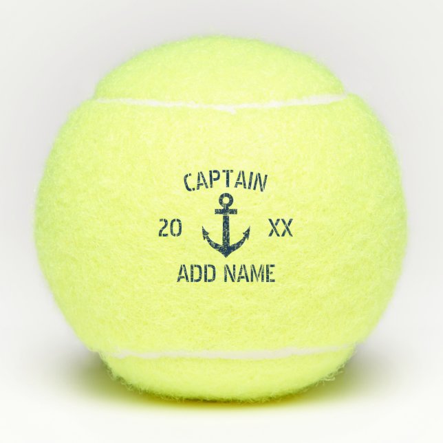 Pelota de tenis personalizada con ancla de barco n (Anverso)