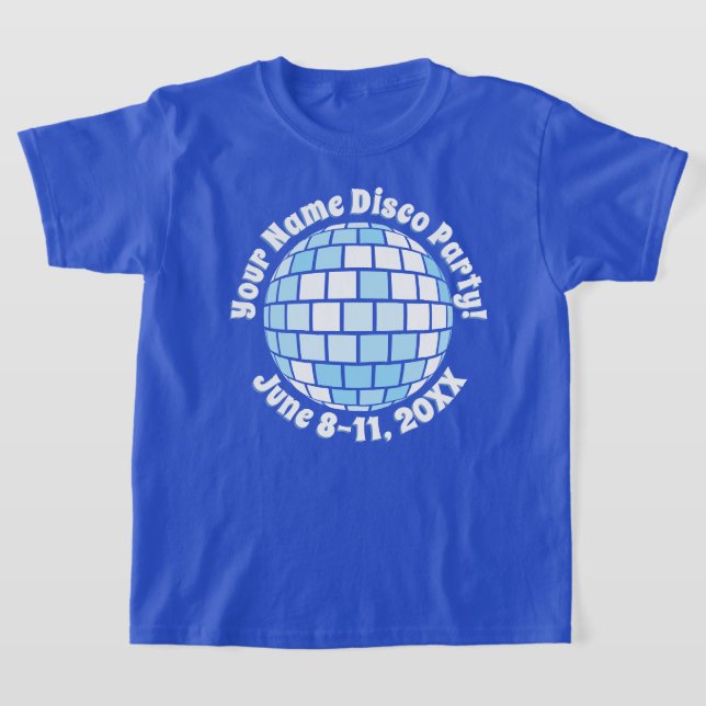 Pelota Disco Azul Retro PERSONALIZADA Camiseta (Distribución)