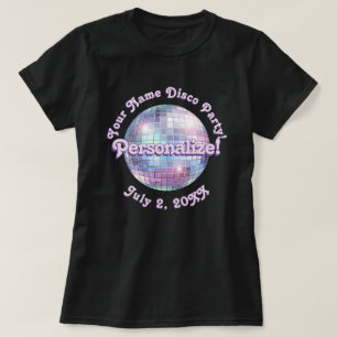 Pelota Disco Retro Púrpura PERSONALIZADA Camiseta