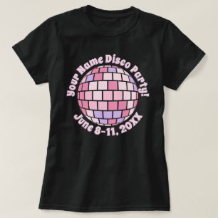 Pelota Disco Rosa Retro PERSONALIZADA Camiseta