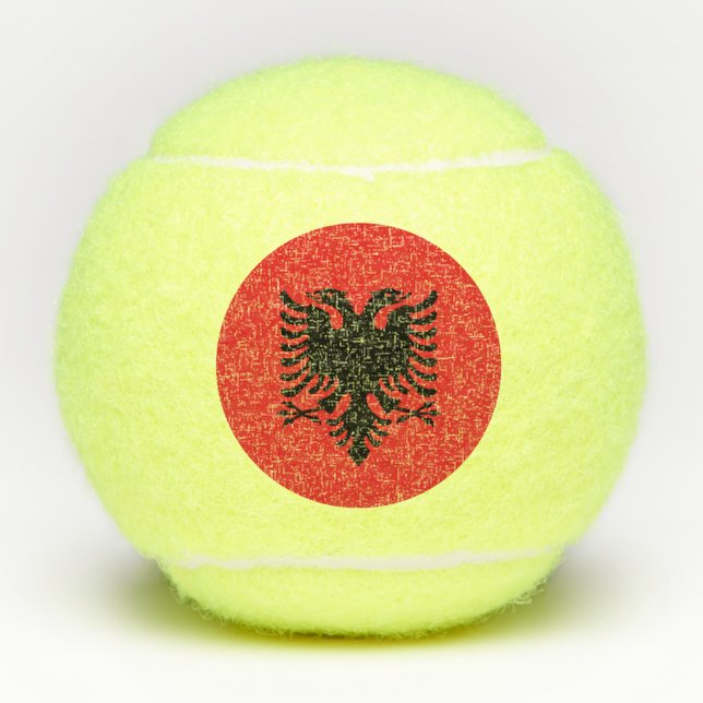 Pelota patriótica de tenis con bandera de Albania (Anverso)
