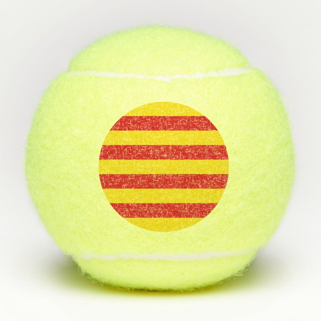 Pelota patriótica de tenis con bandera de Cataluña (Anverso)