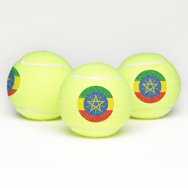 Pelota patriótica de tenis con bandera de Etiopía (Múltiples)