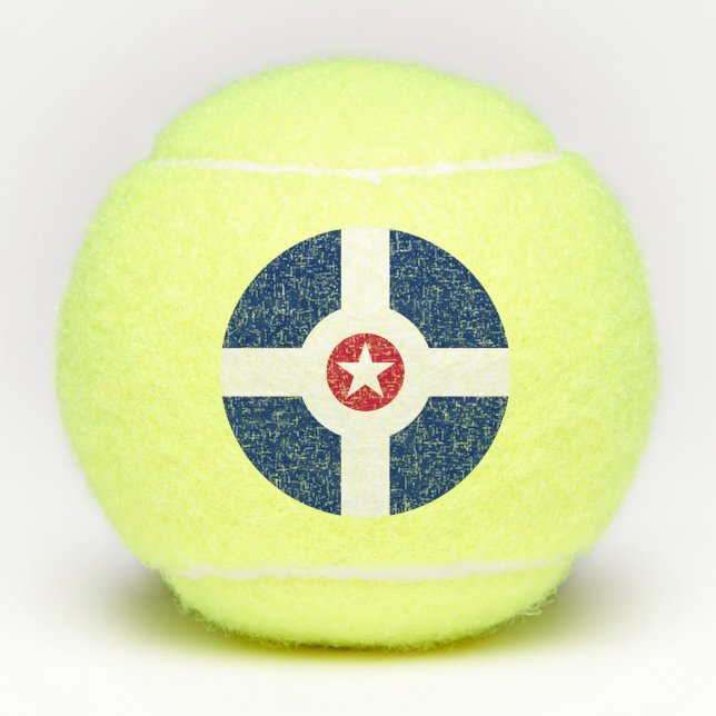 Pelota patriótica de tenis con bandera de Indianáp (Anverso)