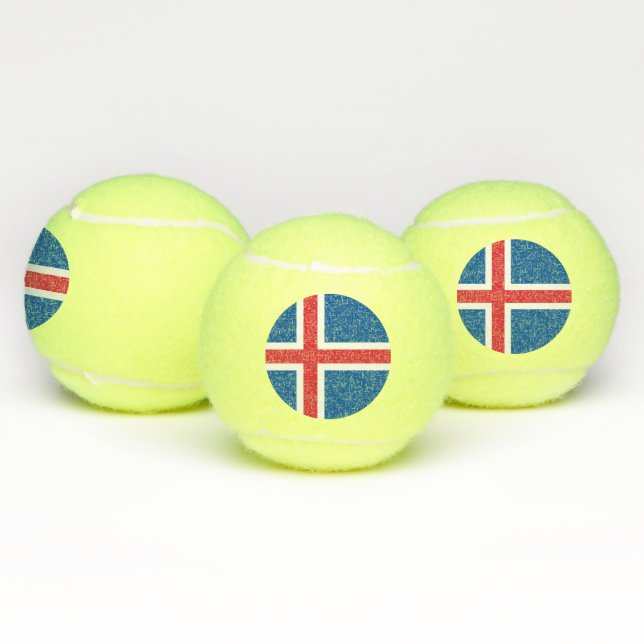 Pelota patriótica de tenis con bandera de Islandia (Múltiples)