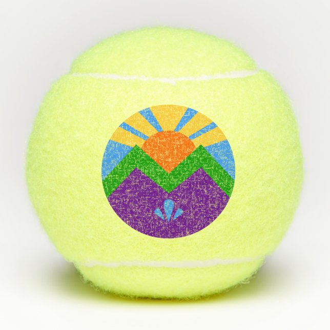 Pelota patriótica de tenis con bandera de Manitou  (Anverso)