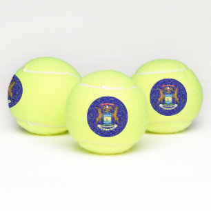 Pelota patriótica de tenis con bandera de Michigan