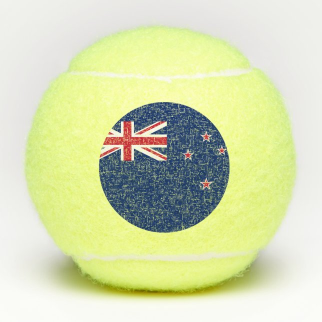 Pelota patriótica de tenis con bandera de Nueva Ze (Anverso)