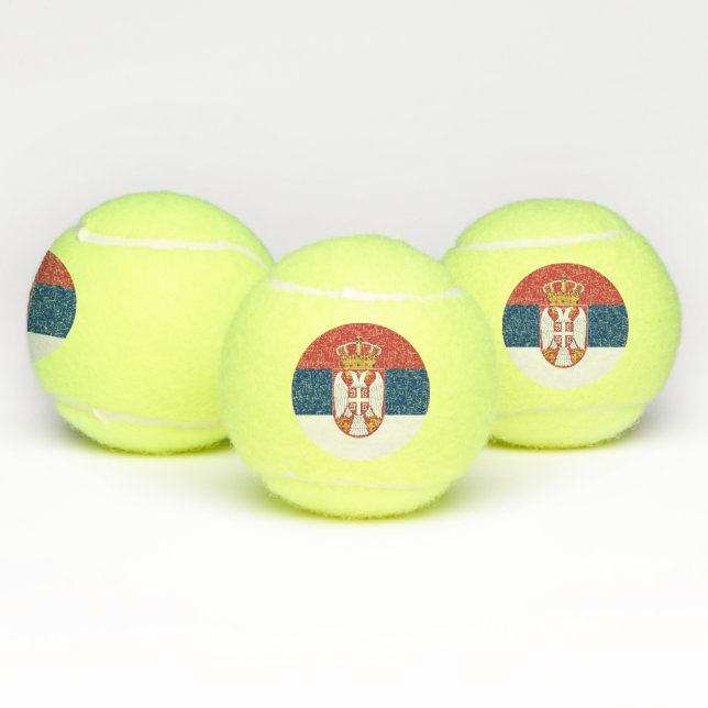 Pelota patriótica de tenis con bandera de Serbia (Múltiples)