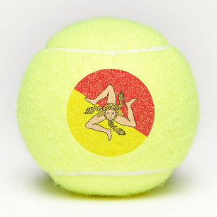 Pelota patriótica de tenis con bandera de Sicilia,
