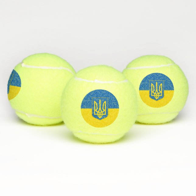 Pelota patriótica de tenis con bandera de Ucrania (Múltiples)
