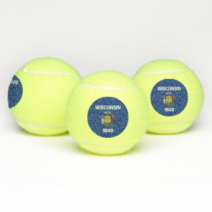 Pelota patriótica de tenis con bandera de Wisconsi