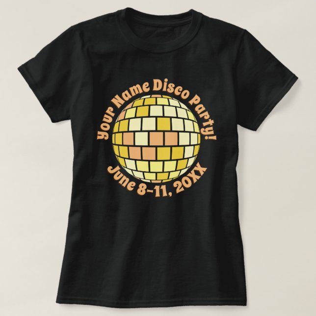 Pelota Retro Gold Disco PERSONALIZADA Camiseta (Diseño del anverso)