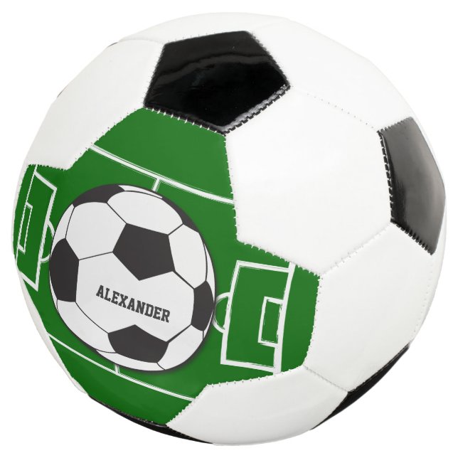 Pelota y campo de fútbol personalizados (Tres cuartos)