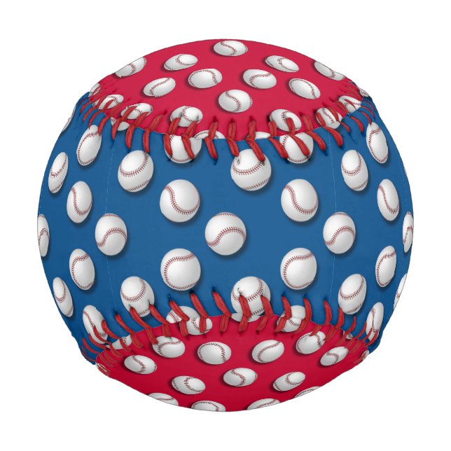 Pelotas de Béisbol Base Roja y Azul (Anverso)