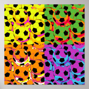 Pelotas de fútbol de arte pop