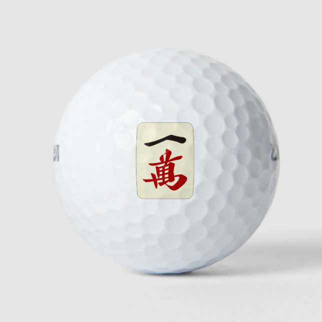 PELOTAS DE GOLF 麻雀牌 一萬 / ONE OF CHARACTERS -MAHJONG TILE- (Anverso)