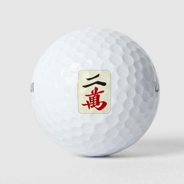 PELOTAS DE GOLF 麻雀牌 二萬 / TWO OF CHARACTERS -MAHJONG TILE- (Anverso)