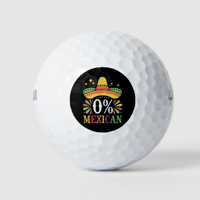 Pelotas De Golf 0% mexicano Cero % Funny Cinco De Mayo (Anverso)