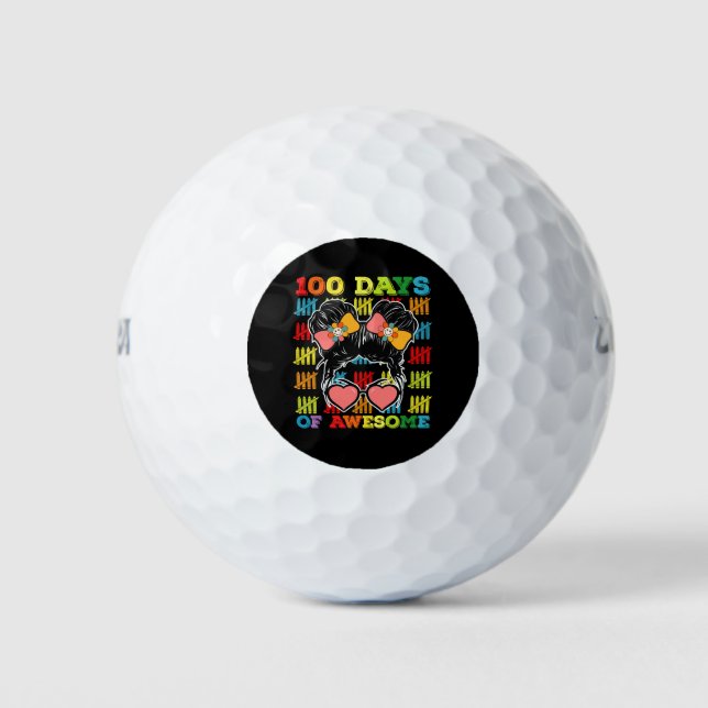 Pelotas De Golf 100 días de asombroso y desordenado Bun 100 días d (Anverso)