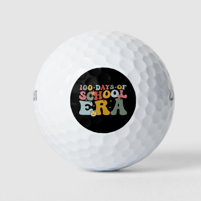 Pelotas De Golf 100 Días De Escolaridad Niños Maestros Groovy De L (Anverso)