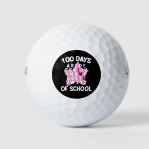 Pelotas De Golf 100 Días De Escuela Alfabeto 100º Día Profesor