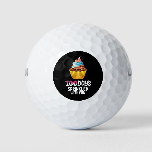 Pelotas De Golf 100 días salpicados con pasteles divertidos (Anverso)