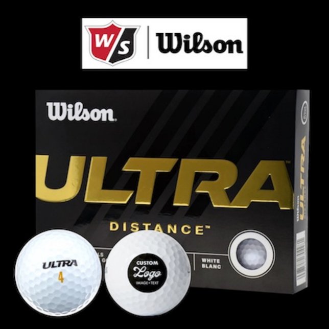 Pelotas De Golf 12 x Wilson Ultra 500 Custom Logo Golf Balls (Box of 12 Wilson Ultra 500 Distance custom logo golf balls.)