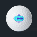 Pelotas De Golf 1940 Editable 80th Birthday Blue Personalizado<br><div class="desc">1940 Editable 80th Birthday Blue Personalized Golf Balls para el padre fresco,  papá,  tío,  hermano primo golfista. Añadir su nombre,  apellido o monograma.</div>