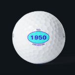 Pelotas De Golf 1950 Editable 70th Birthday Blue Personalizado<br><div class="desc">1950 Bolas de golf personalizadas editables de 70 años para el padre fresco,  papá,  tío,  hermano primo golfista. Añadir su nombre,  apellido o monograma.</div>