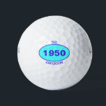 Pelotas De Golf 1950 Editable 70th Birthday Blue Personalizado<br><div class="desc">1950 Bolas de golf personalizadas editables de 70 años para el padre fresco,  papá,  tío,  hermano primo golfista. Añadir su nombre,  apellido o monograma.</div>
